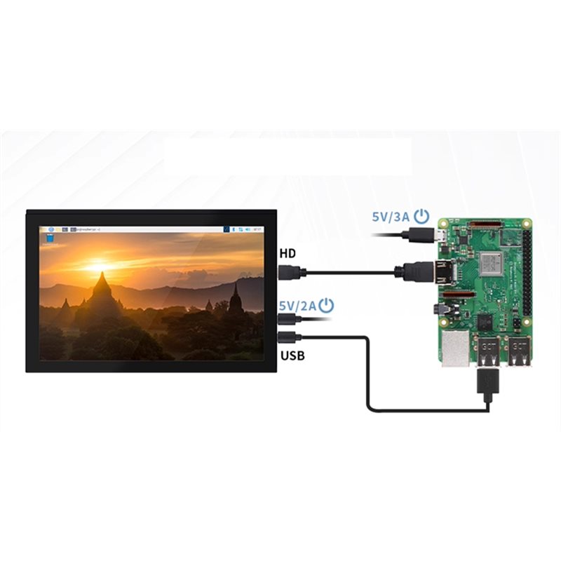 Raspberry Pi 10.1 Inch Capacitive Touch Screen Ips - M51K – Monitor LCD untuk Raspberry