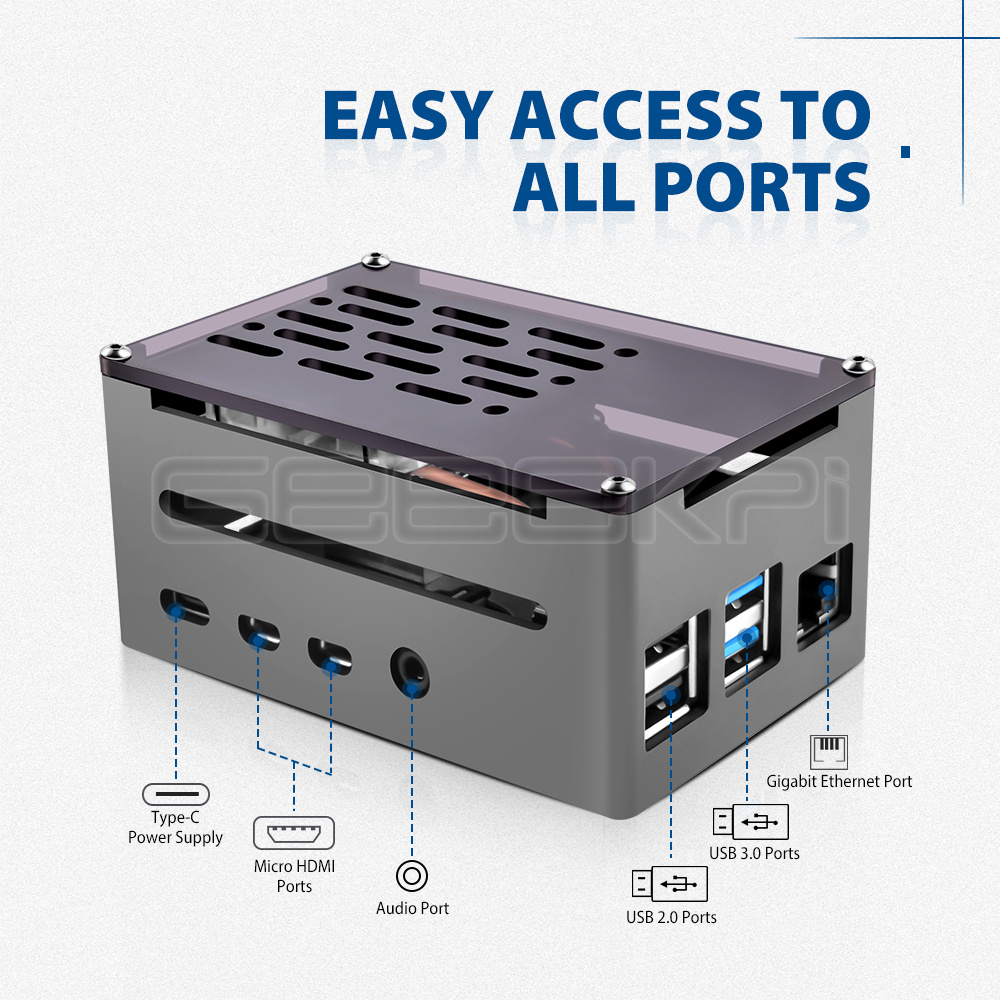 Geeekki Cangkang Hitam Casing  - Argon One V3 M.2 Nvme Case ulasan dan harga